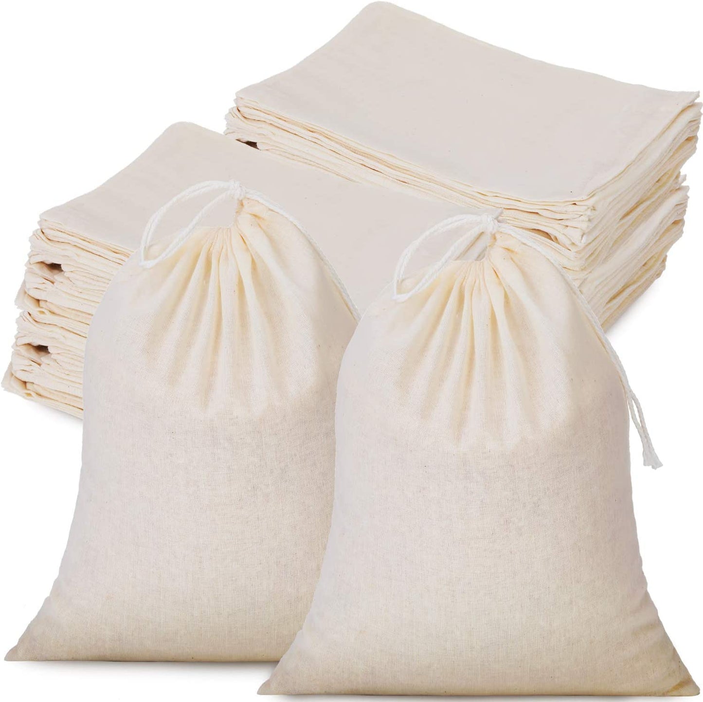 Muslin Drawstring Bags (50-Piece Set)