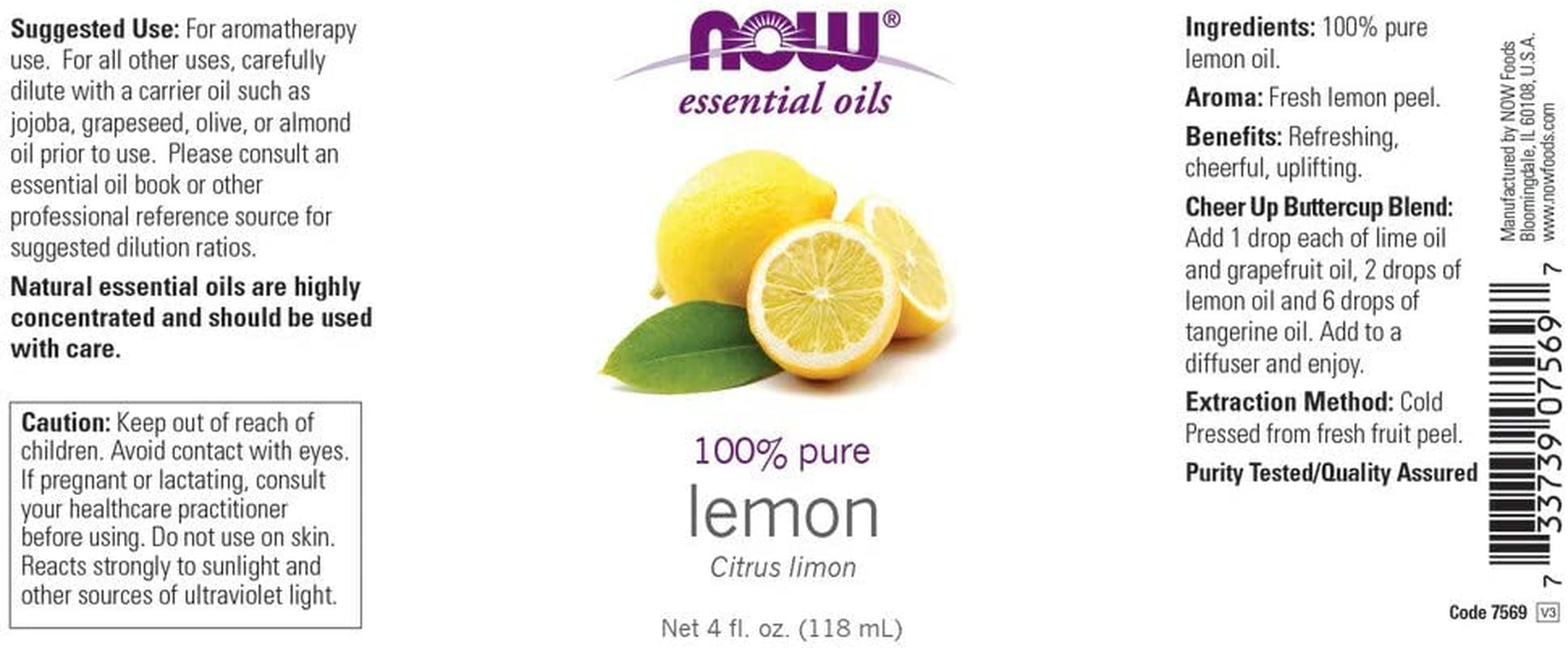 Pure Lemon Essential Oil - 4 Oz