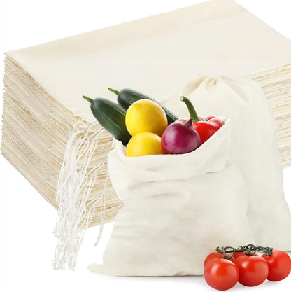 Muslin Drawstring Bags (50-Piece Set)