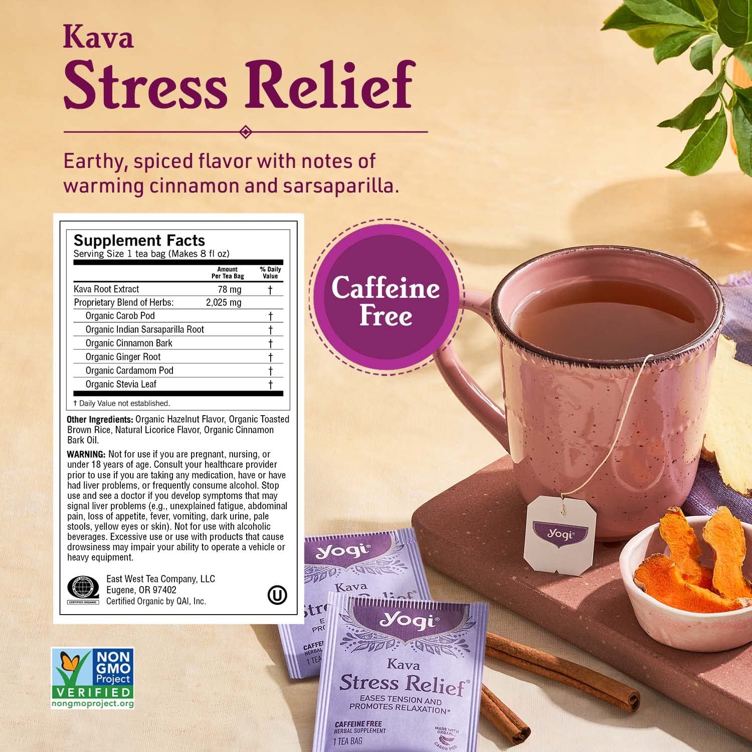 Tea Stress Relief & Herbal Tea Variety Pack - 16 Tea Bags per Pack (6 Packs)