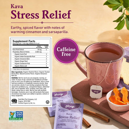 Tea Stress Relief & Herbal Tea Variety Pack - 16 Tea Bags per Pack (6 Packs)