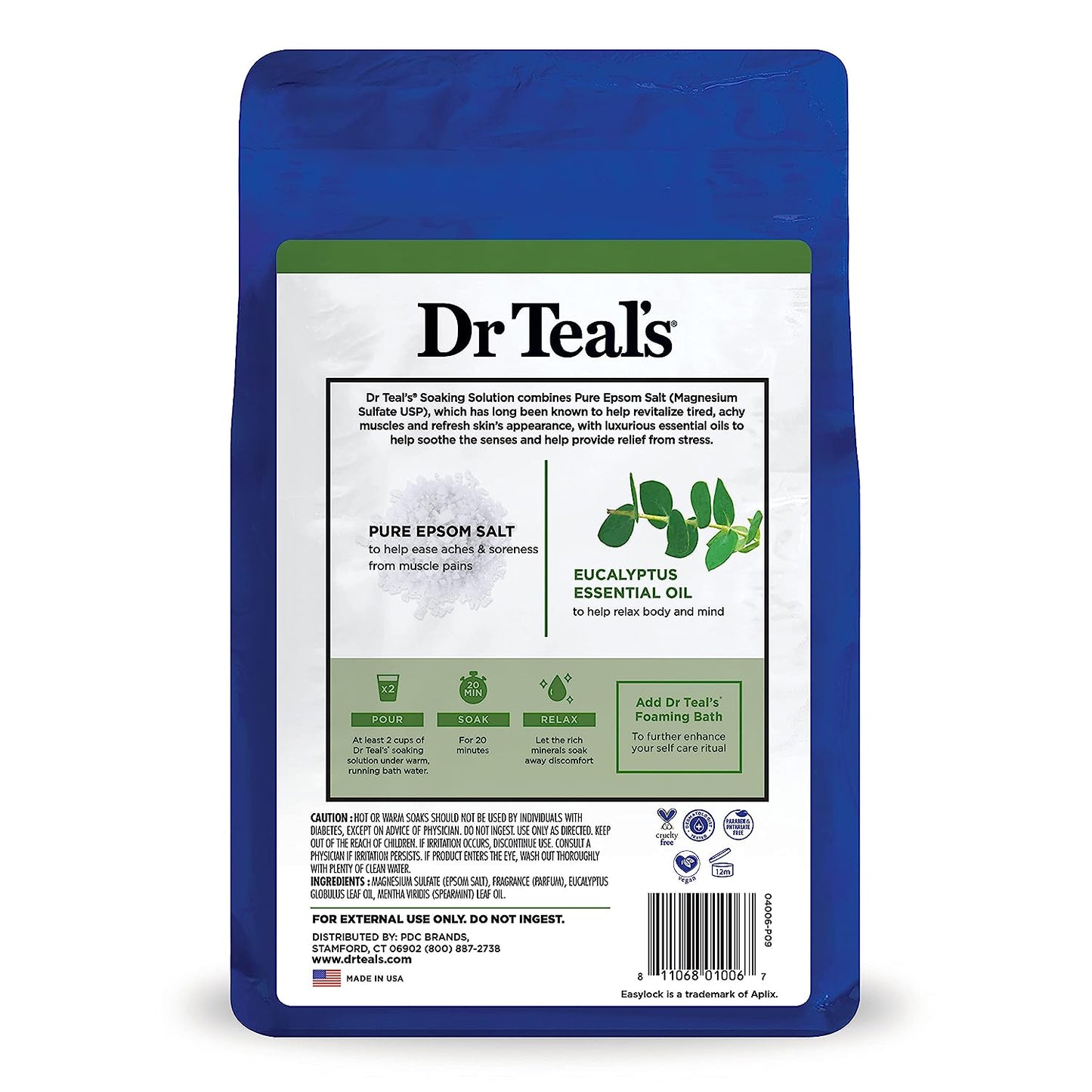 Dr Teal's Pure Epsom Salt Soak and Foaming Bath Oils for Relaxing & Relief 