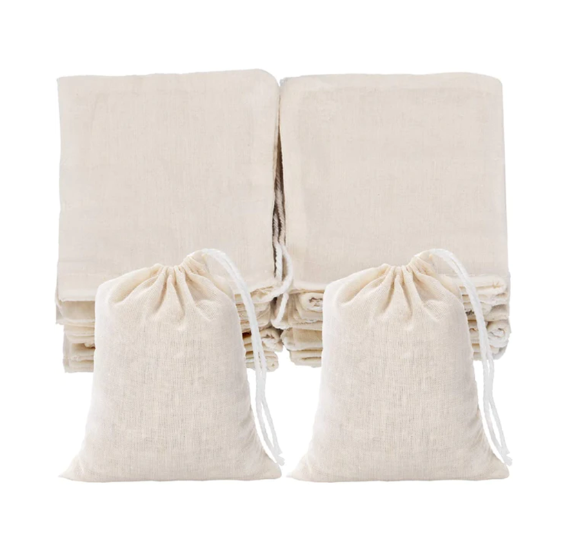 Muslin Drawstring Bags (50-Piece Set)