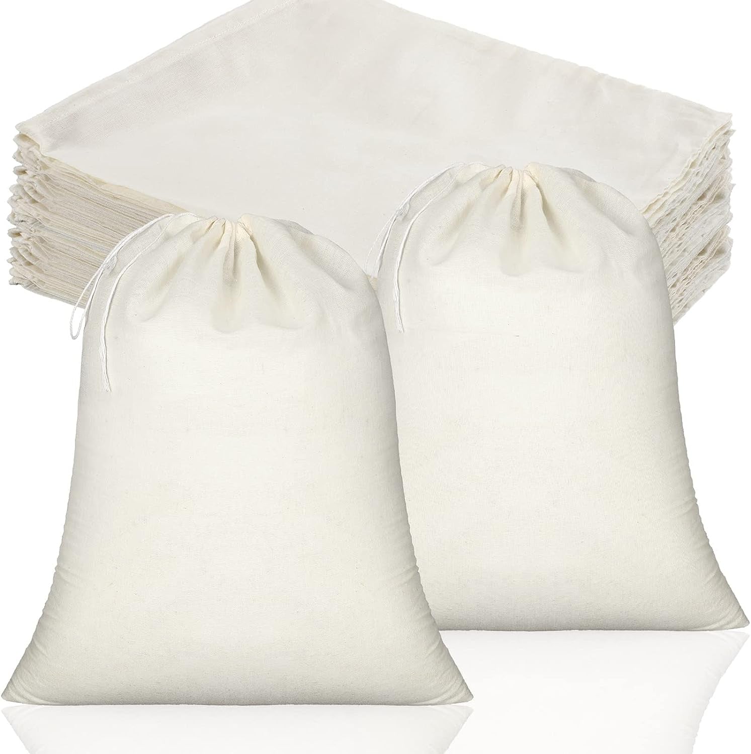 Muslin Drawstring Bags (50-Piece Set)