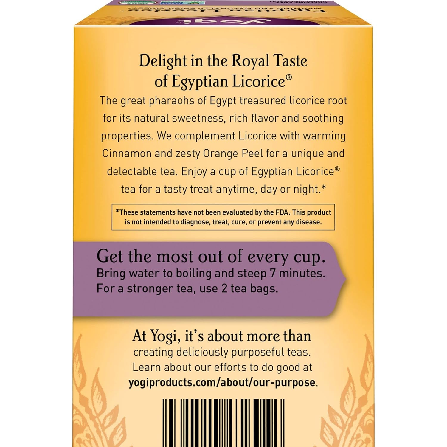 Tea Egyptian Licorice Tea - 16 Tea Bags per Pack (4 Packs) - Organic Licorice Tea Bags - Includes Licorice Root, Cinnamon Bark, Orange Peel, Ginger Root, Cardamom Pod & More