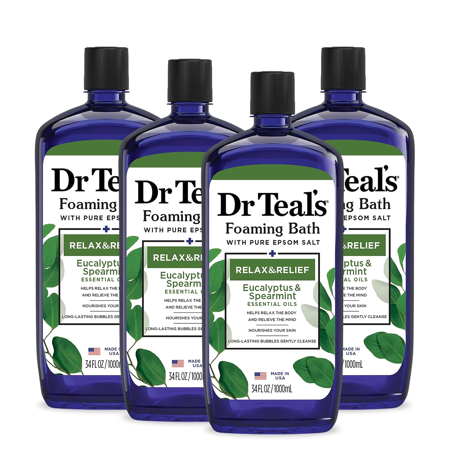 Dr Teal's Pure Epsom Salt Soak and Foaming Bath Oils for Relaxing & Relief 