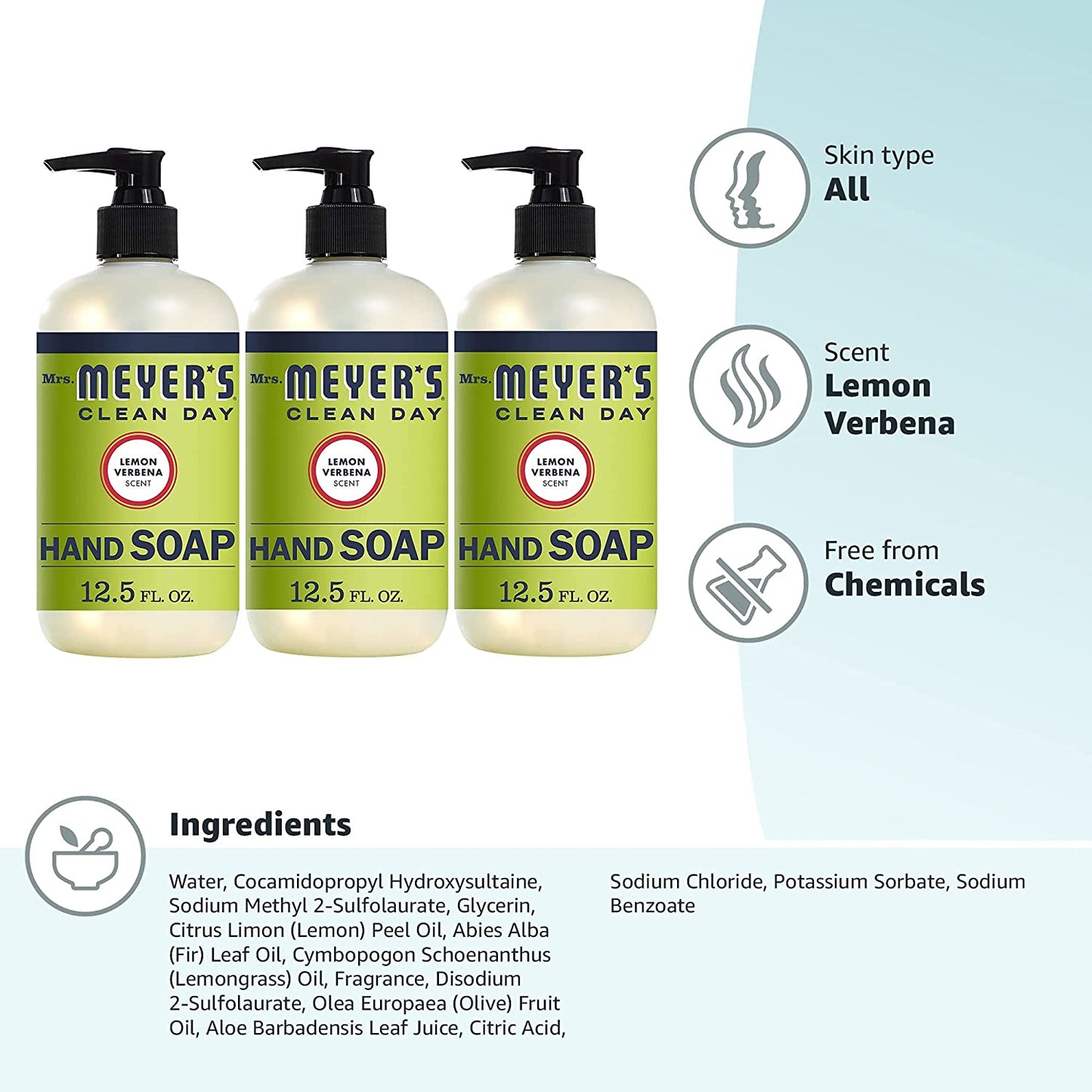 Mrs. Meyer's Clean Day Liquid Hand Soap Made with Essential Oils