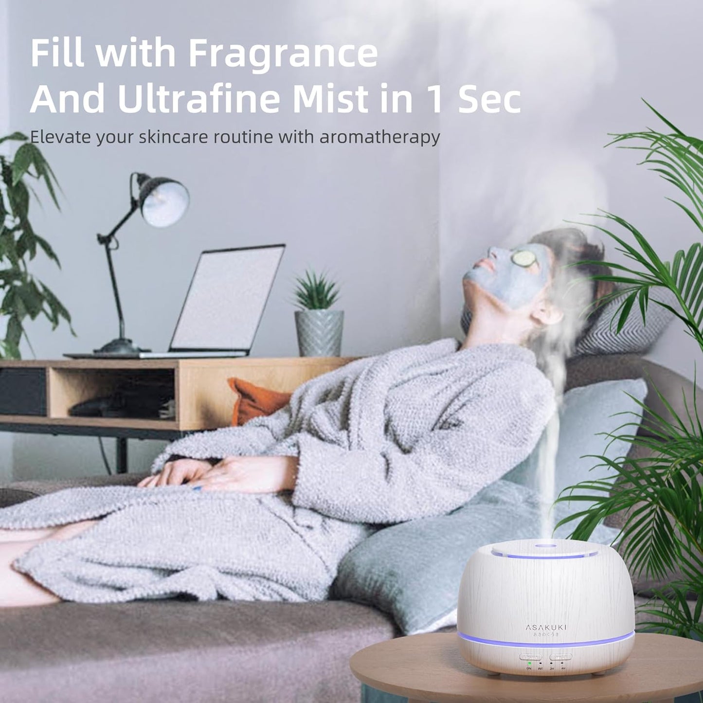 Relax and Refresh with our 5 in 1 Aromatherapy Diffuser Set - Includes 10 Pcs*10mL Pure Essential Oils!