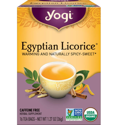 Tea Egyptian Licorice Tea - 16 Tea Bags per Pack (4 Packs) - Organic Licorice Tea Bags - Includes Licorice Root, Cinnamon Bark, Orange Peel, Ginger Root, Cardamom Pod & More