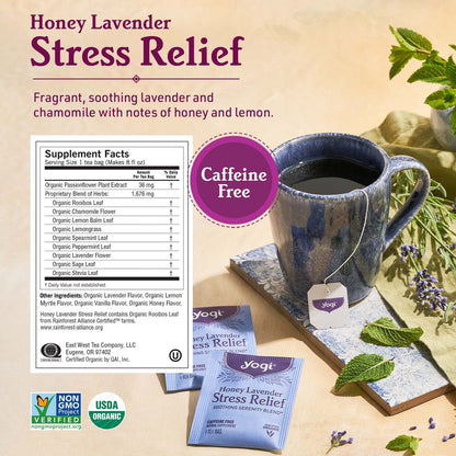 Tea Stress Relief & Herbal Tea Variety Pack - 16 Tea Bags per Pack (6 Packs)