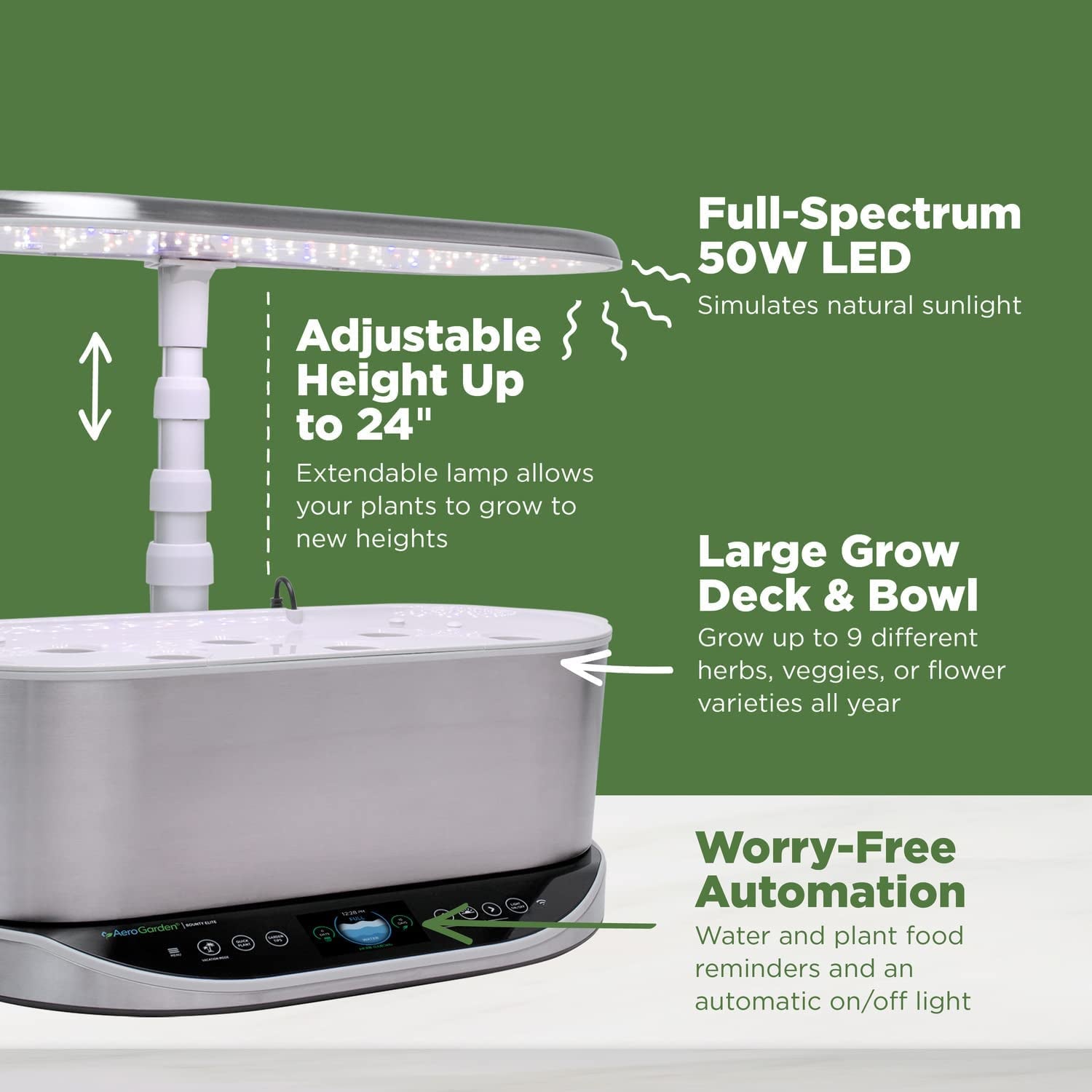 Bounty Elite AeroGarden- Smart Indoor Garden with LED Grow Lights